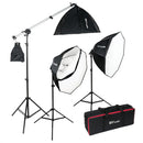 OctaBella 1500W 3-Light Softbox LED Light Kit